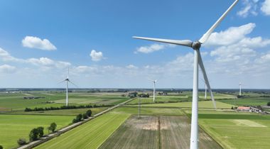 Landschap met windmolens