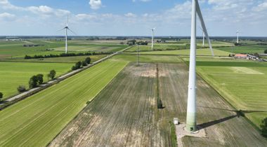Landschap met windmolens