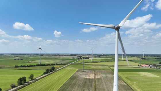 Landschap met windmolens