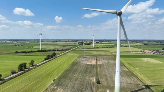 Landschap met windmolens