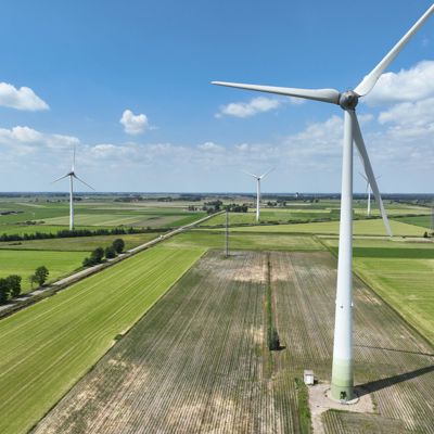 Landschap met windmolens