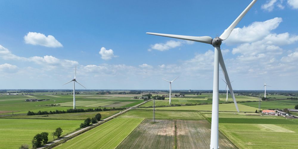Landschap met windmolens