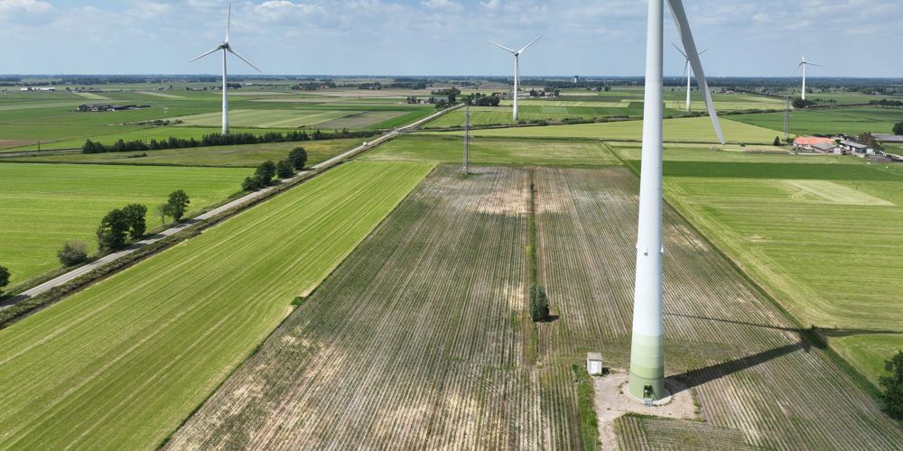 Landschap met windmolens