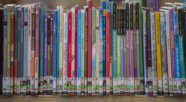 Kinderboeken op boekenplank