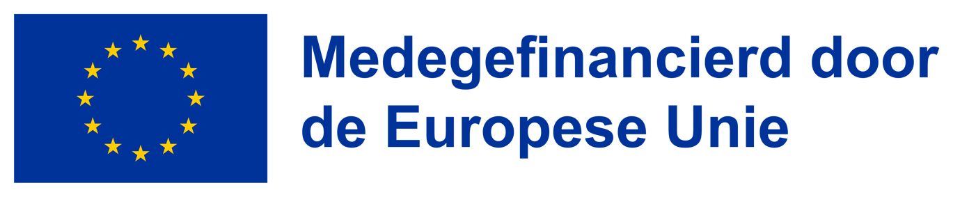 Vlag EU met daarbij de tekst Medegefinancierd door de Europese Unie
