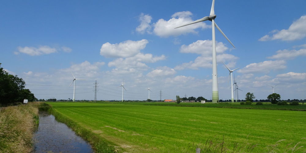 Landschap met windmolens