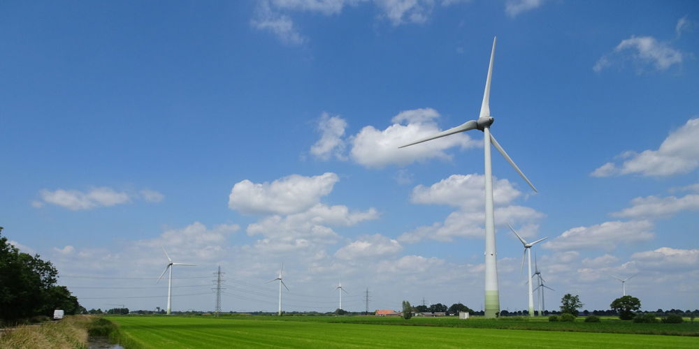 Landschap met windmolens