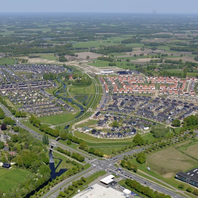 vogelperspectief foto van woonwijken en wegen