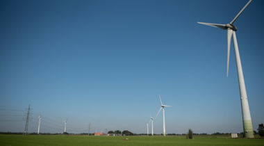 Landschap met windmolens