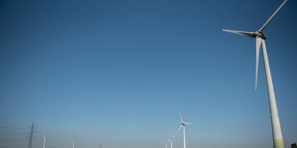 Landschap met windmolens