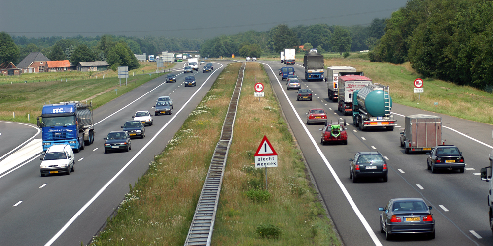 Drukke snelweg