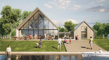 Het nieuw te bouwen Staatsbosbeheer European Wetland Center.