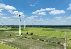 landschap met windmolens