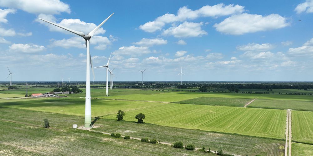 landschap met windmolens