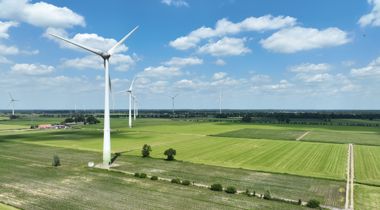landschap met windmolens