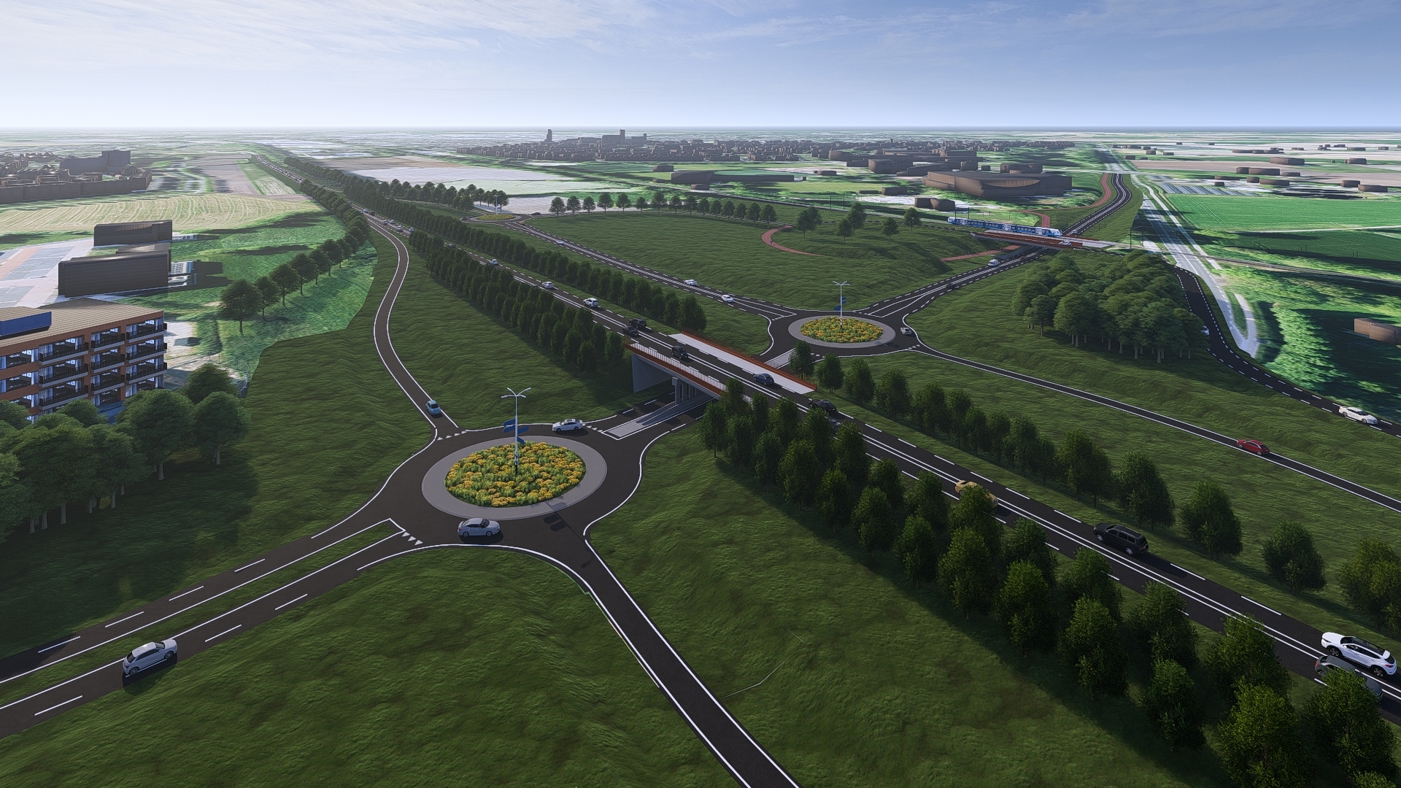 Visualisatie impressie mogelijk ontwerp Knooppunt Raalte