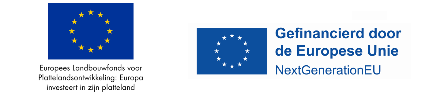 2 logo's van links naar rechts 1. Europees Landbouwfonds voor Plattelandsontwikkeling: Europa investeert in zijn platteland en 2. Gefinancierd door de Europese Unie NextGenerationEU