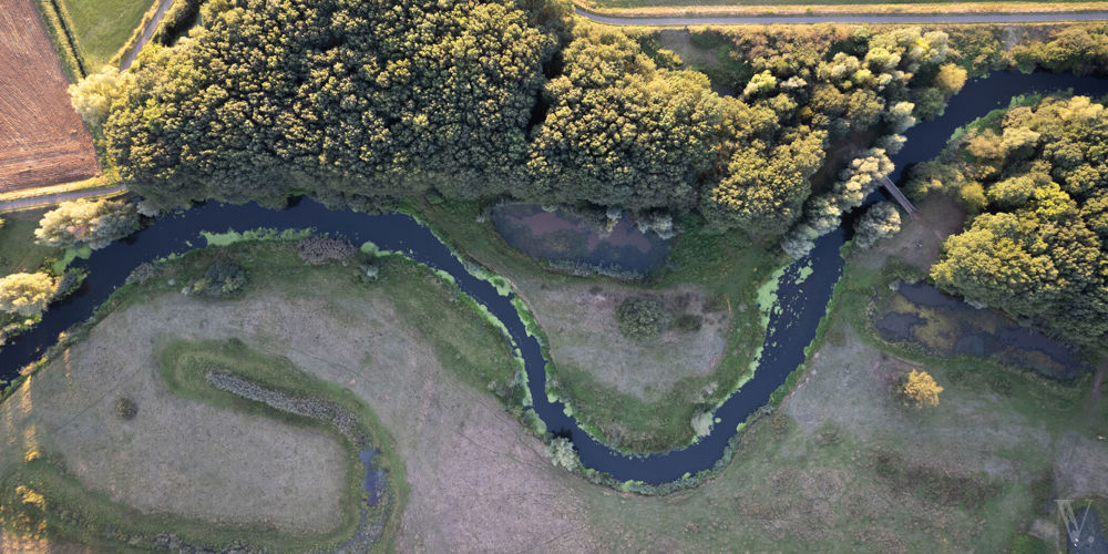 Dronefoto van de Regge (fotograaf Vincent Croce, MarketingOost)